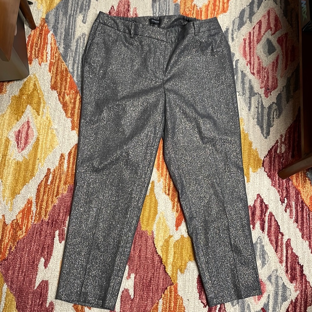 Grey silver and gold wool pants.